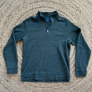 Fairlane‎ Classic Men's 1/4 Zip Knitted Sweater - Deep Green / Gray Tones Size M